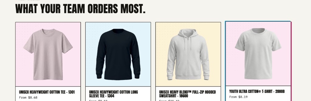 What your team orders most — product catalog